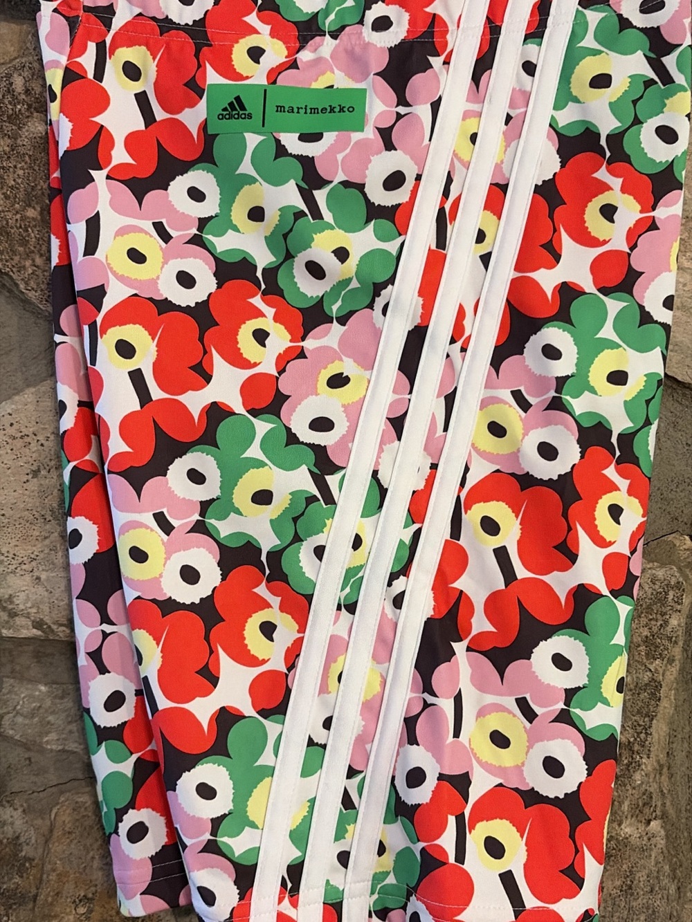 adidas Floral Print Athletic Leggings in Red, Green, Pink, Yellow, Black